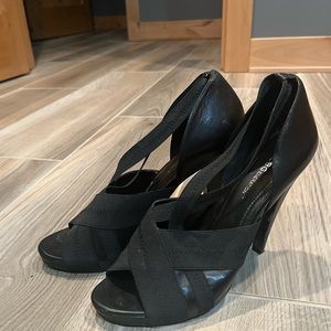 BCBG Generation Black Strappy Sandals, Size 9.5